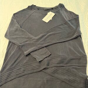 Athleta Charcoal Gray/Black Serenity Criss Cross Sweatshirt